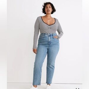 Madewell The Curvy Perfect Vintage Straight Jean Size 31 tall 31T smoke pet free